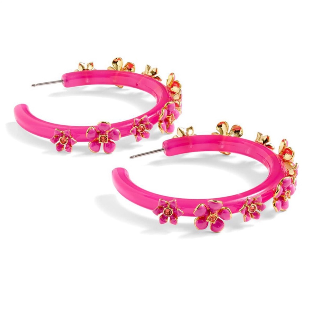 J. Crew Floral hoop earrings